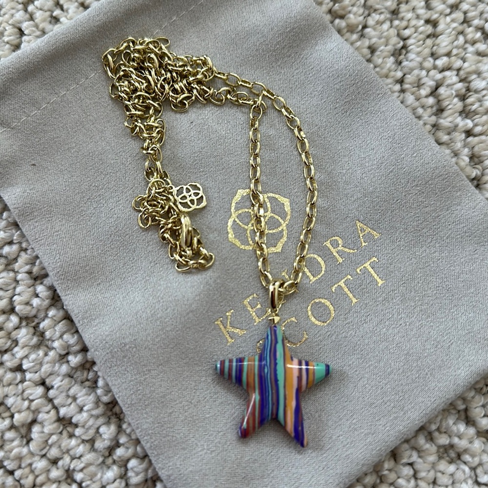 Kendra Scott Multi Star Long Chain Necklace NWOT